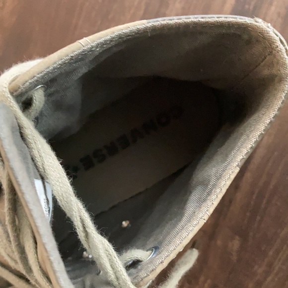 Converse All Star Leather Army Green Size Men’s 6 Women’s 8 - Picture 6 of 9